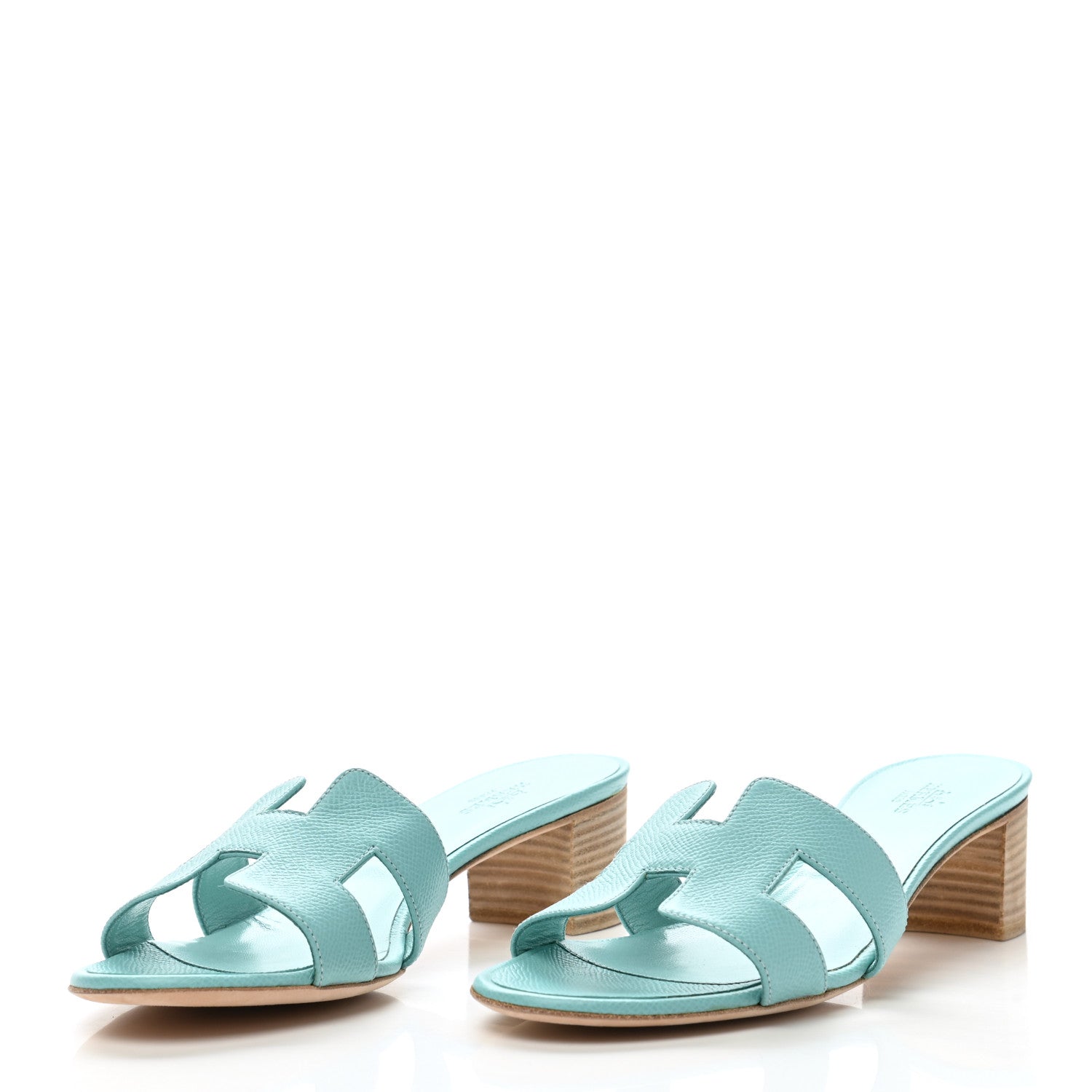 Hermes Epsom Oasis Sandals 37.5 Vert Embrun 3 of 7