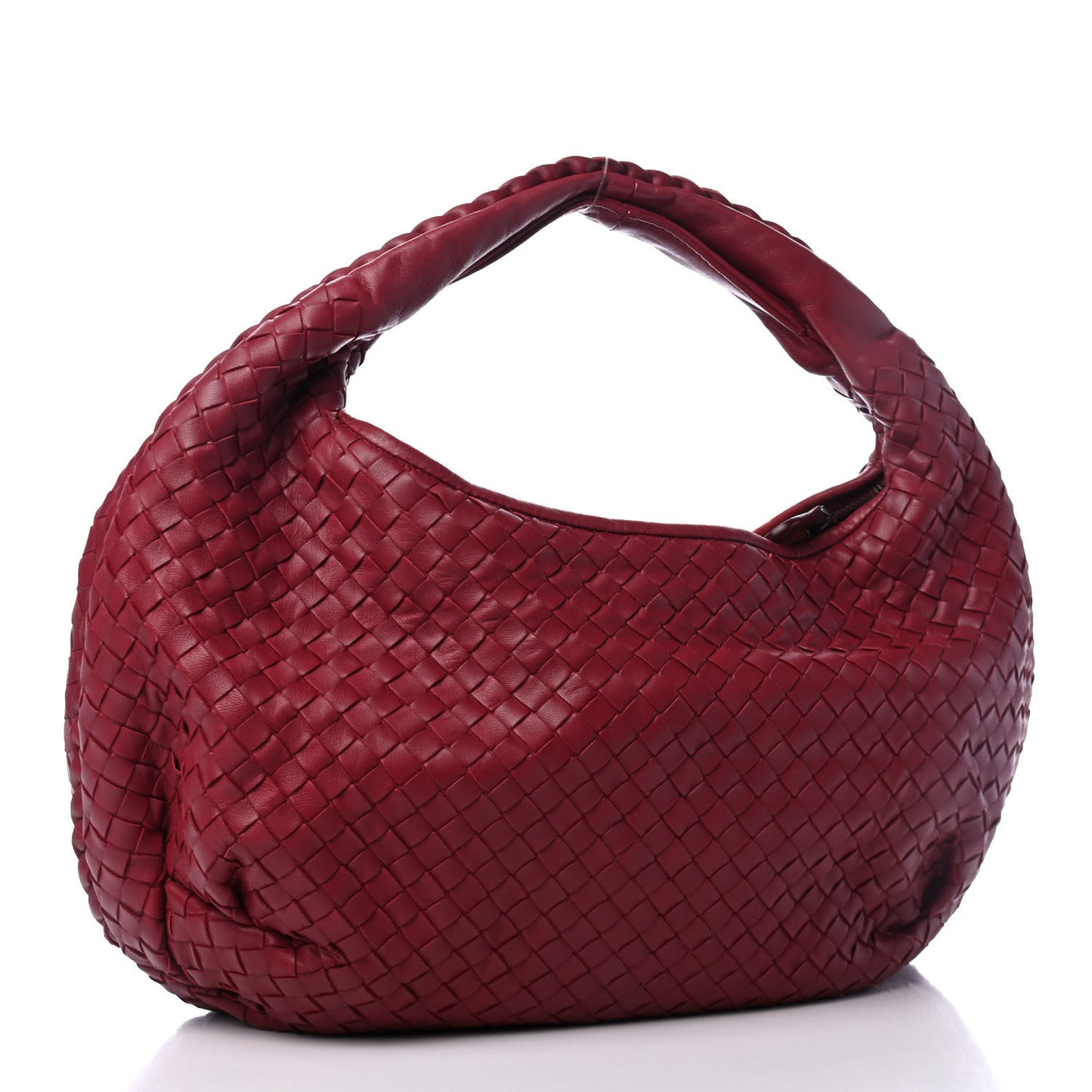Nappa Intrecciato Medium Veneta Hobo Cassis