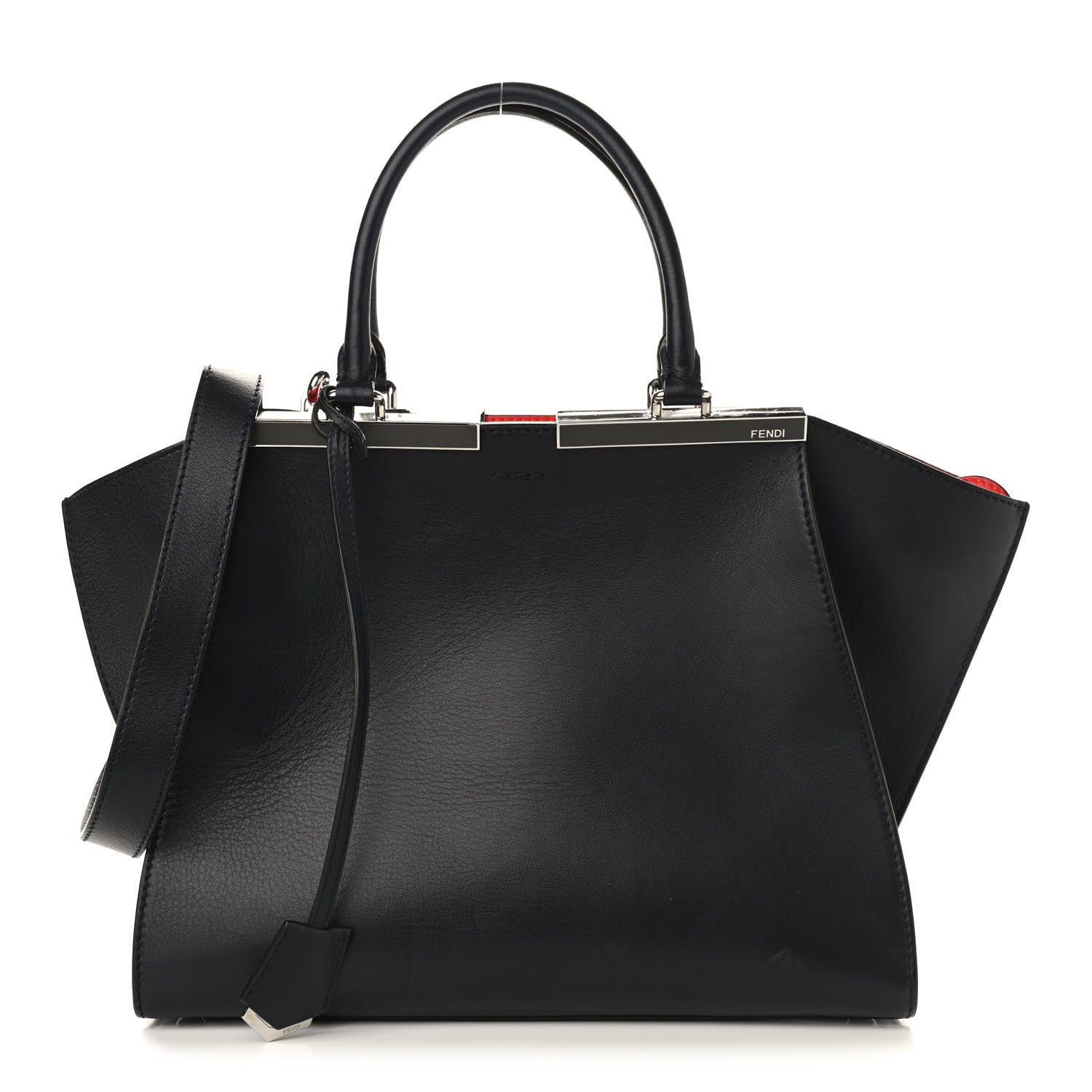 Fendi Vitello Dolce Marmol Shiny Nappa Petite 3Jours Tote Blue Notte 1 of 23