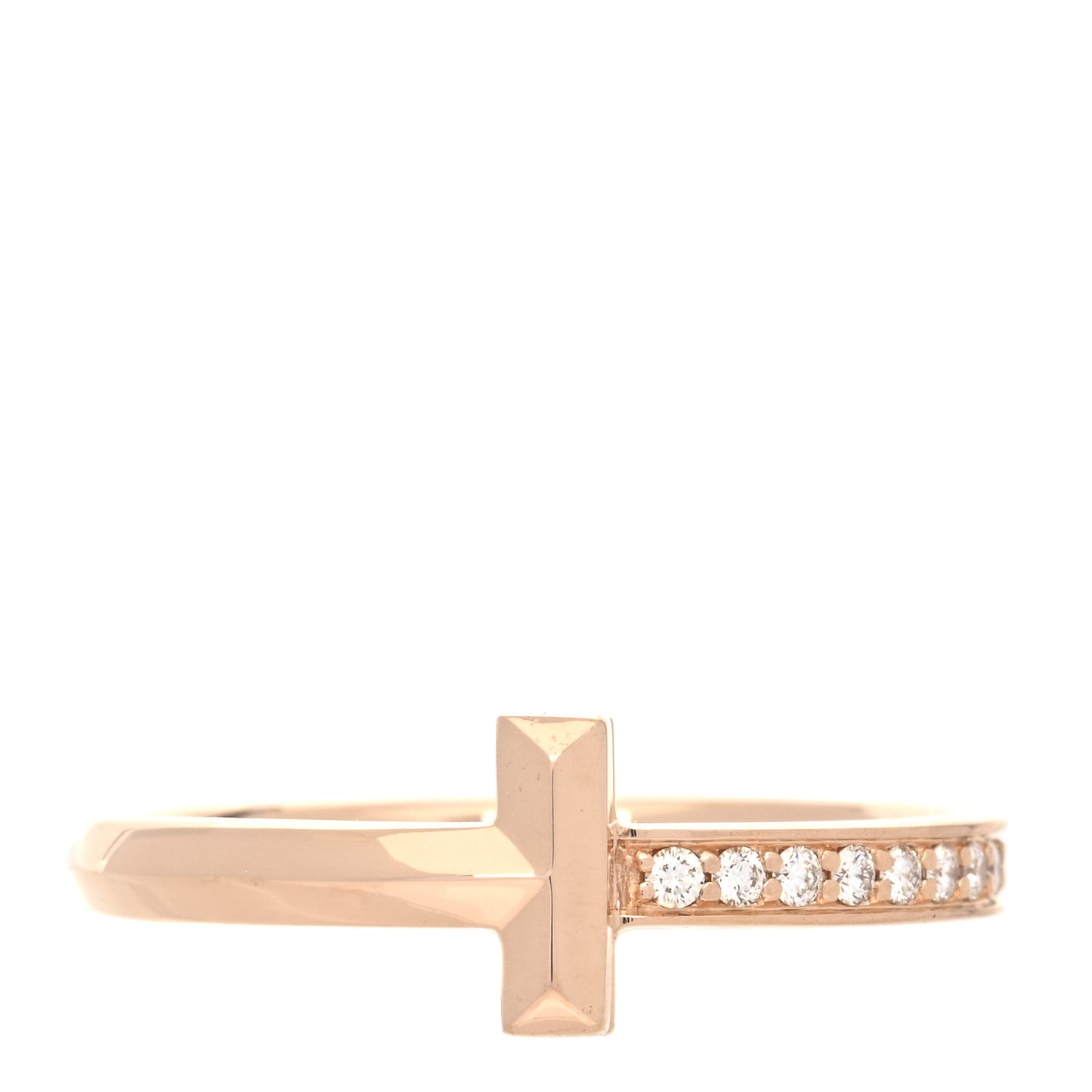 18K Rose Gold Diamond 2.5mm T T1 Ring 56 7.5