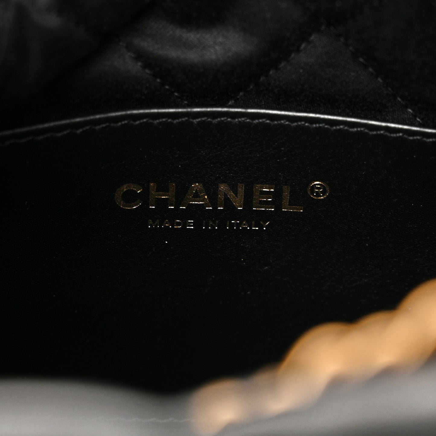 Shiny Calfskin Quilted Mini Chanel 22 Black
