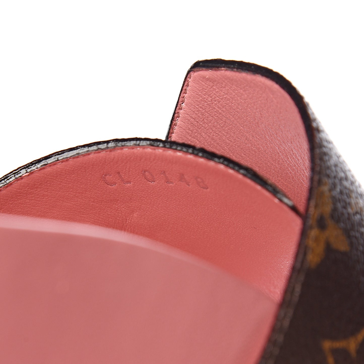 Patent Monogram Bom Dia Flat Mule 38.5 Rose White