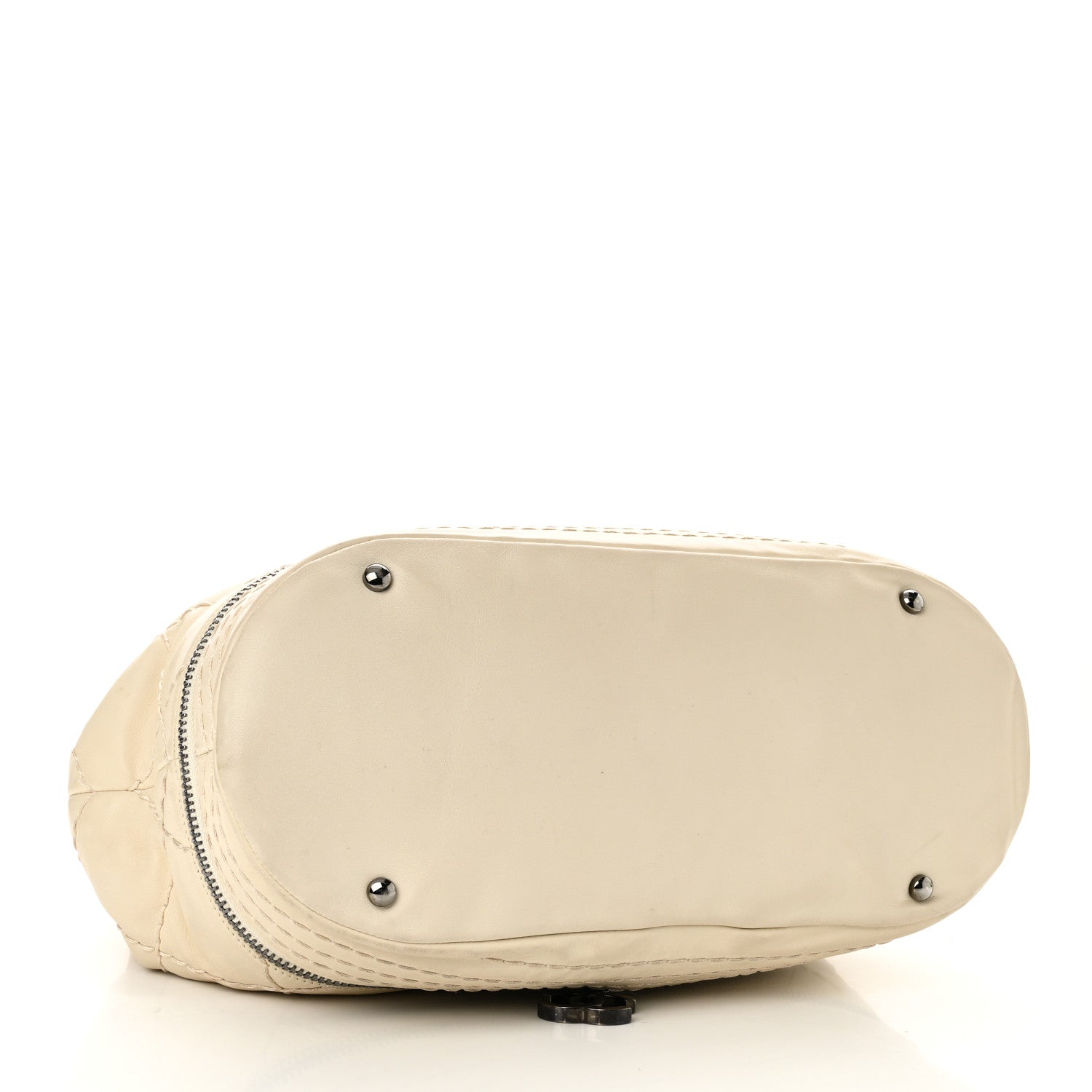 Chanel Lambskin Stitched Expandable Tote White 4 of 10