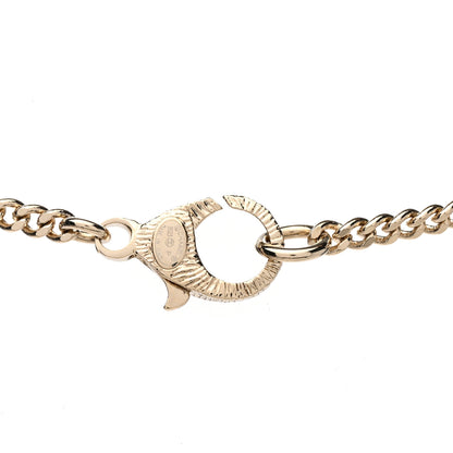 Chanel Lambskin Crystal CC Number 5 Pendant Necklace Gold Black 5 of 5