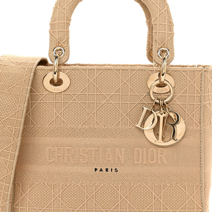 Christian Dior Canvas Embroidered Medium Lady D-Lite Beige 8 of 11