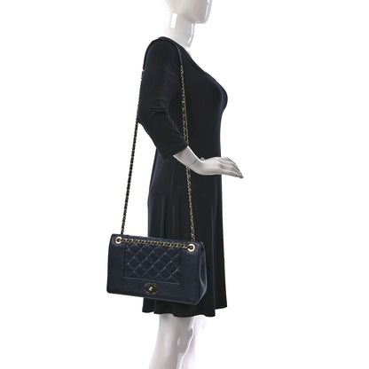 Chanel Sheepskin Quilted Vintage Mademoiselle Flap Dark Navy 2 of 9