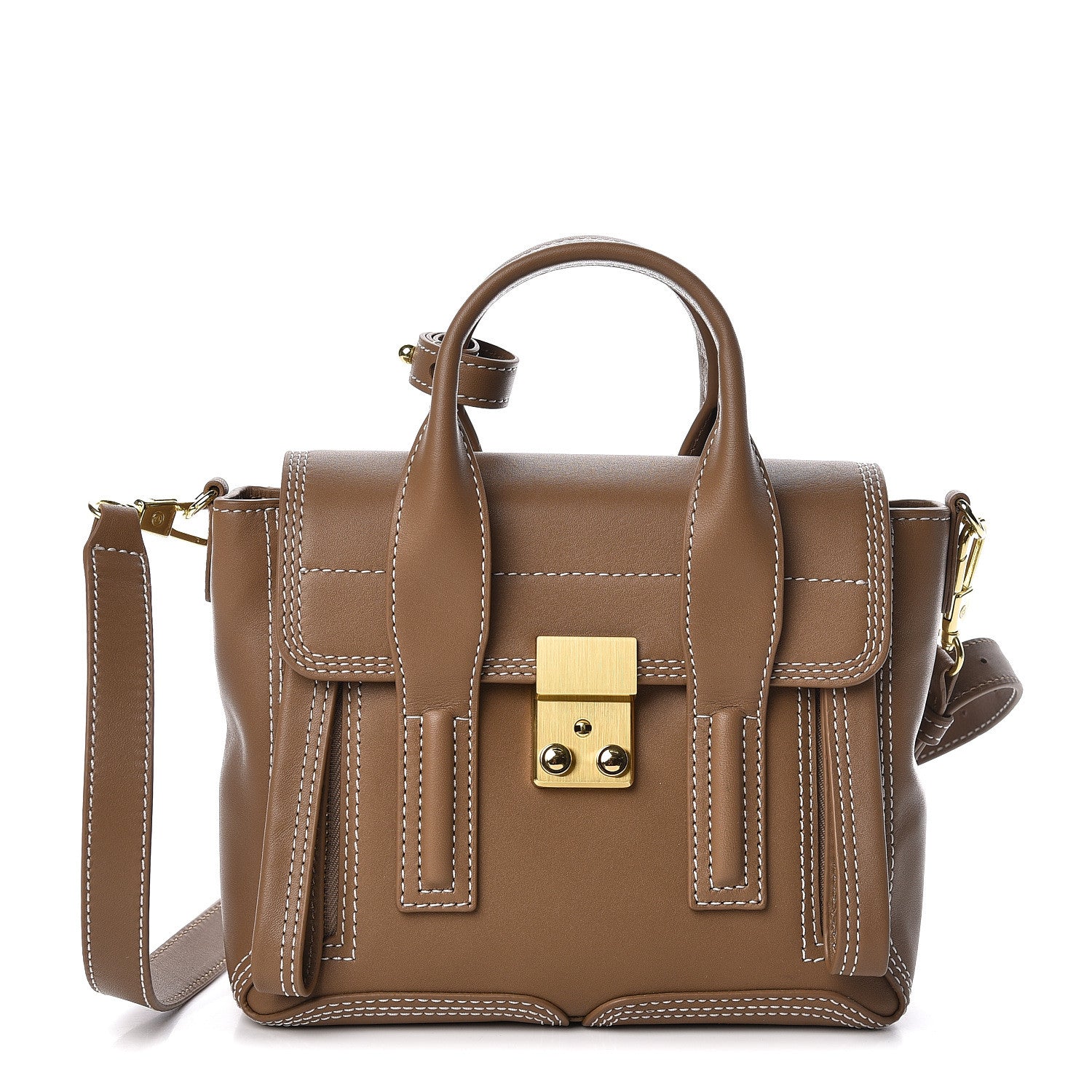 3.1 Phillip Lim 3.1 Calfskin Mini Pashli Satchel Brown 1 of 10