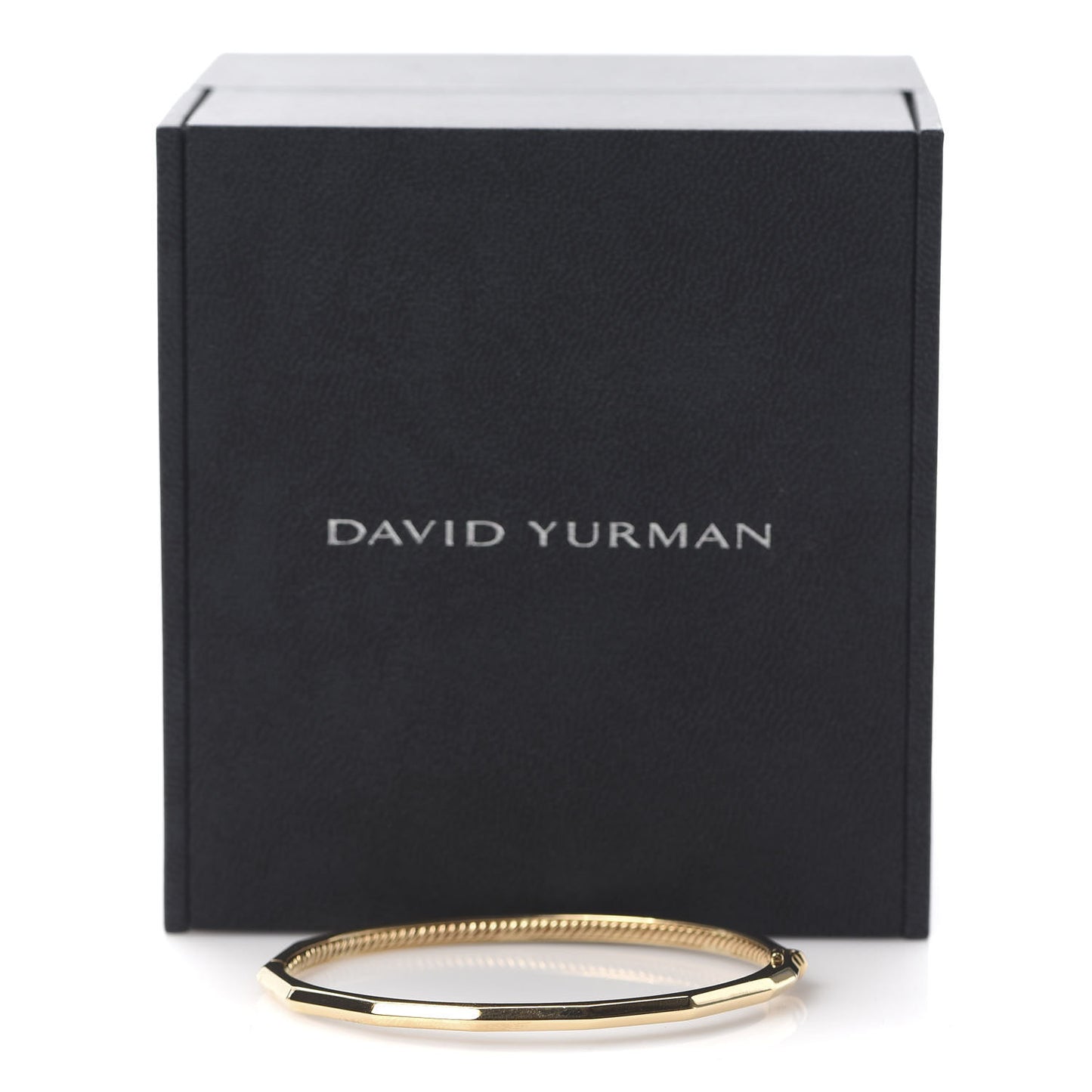 18K Yellow Gold 3mm Single Row Stax Faceted Bangle Bracelet