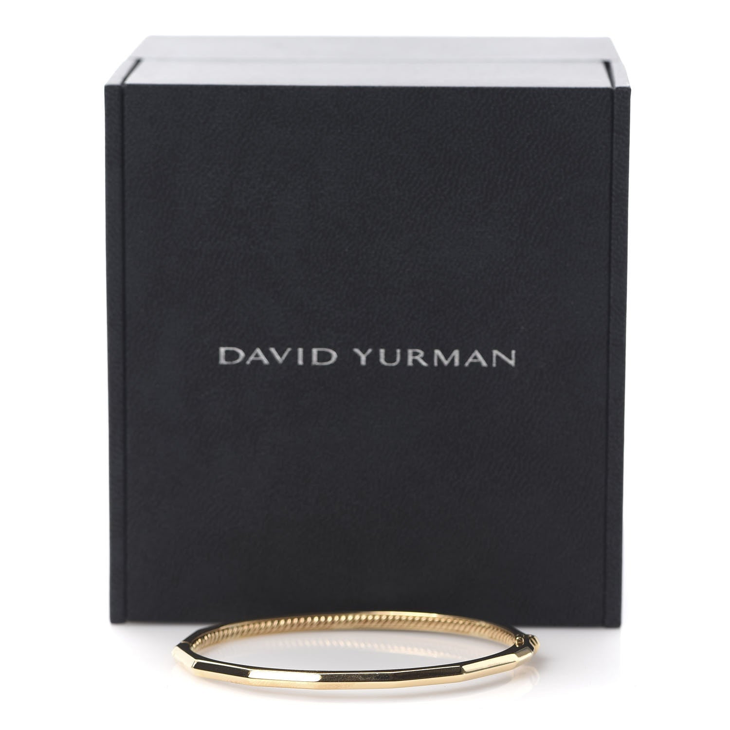 David Yurman 18K Yellow Gold 3mm Single Row Stax Faceted Bangle Bracelet 6 of 6