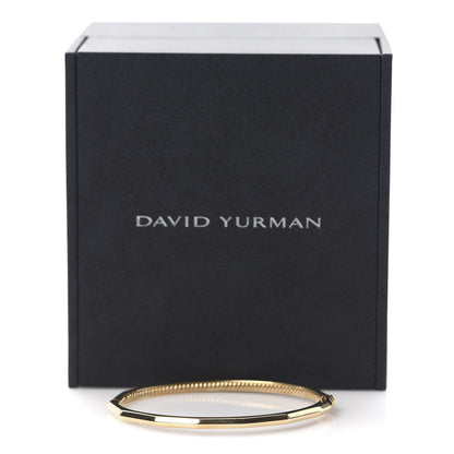 David Yurman 18K Yellow Gold 3mm Single Row Stax Faceted Bangle Bracelet 6 of 6