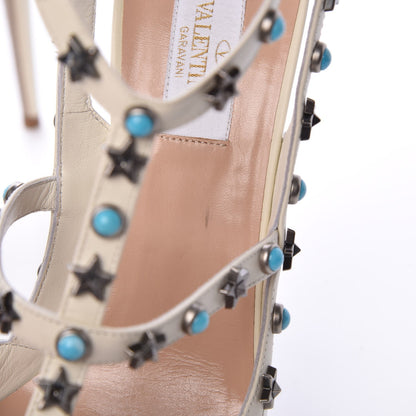 Valentino Garavani Patent Star Studded Ankle Strap 100mm Pumps 40.5 Ivory 9 of 11