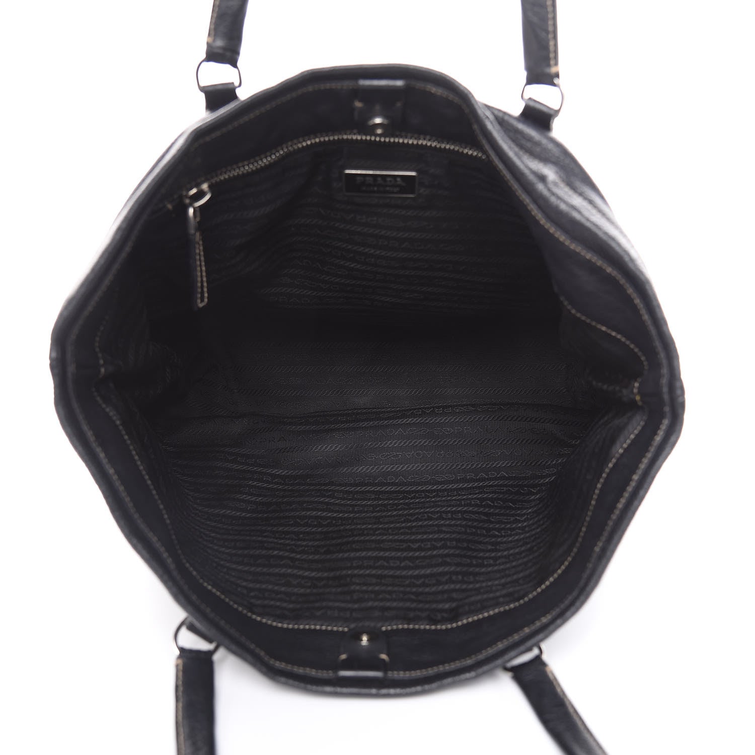 Prada Vitello Daino Light Tote Black 5 of 13