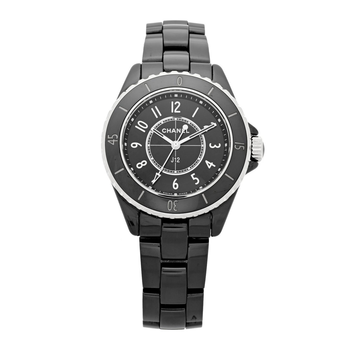 Stainless Steel Ceramic 33mm J12 Quartz Watch Black