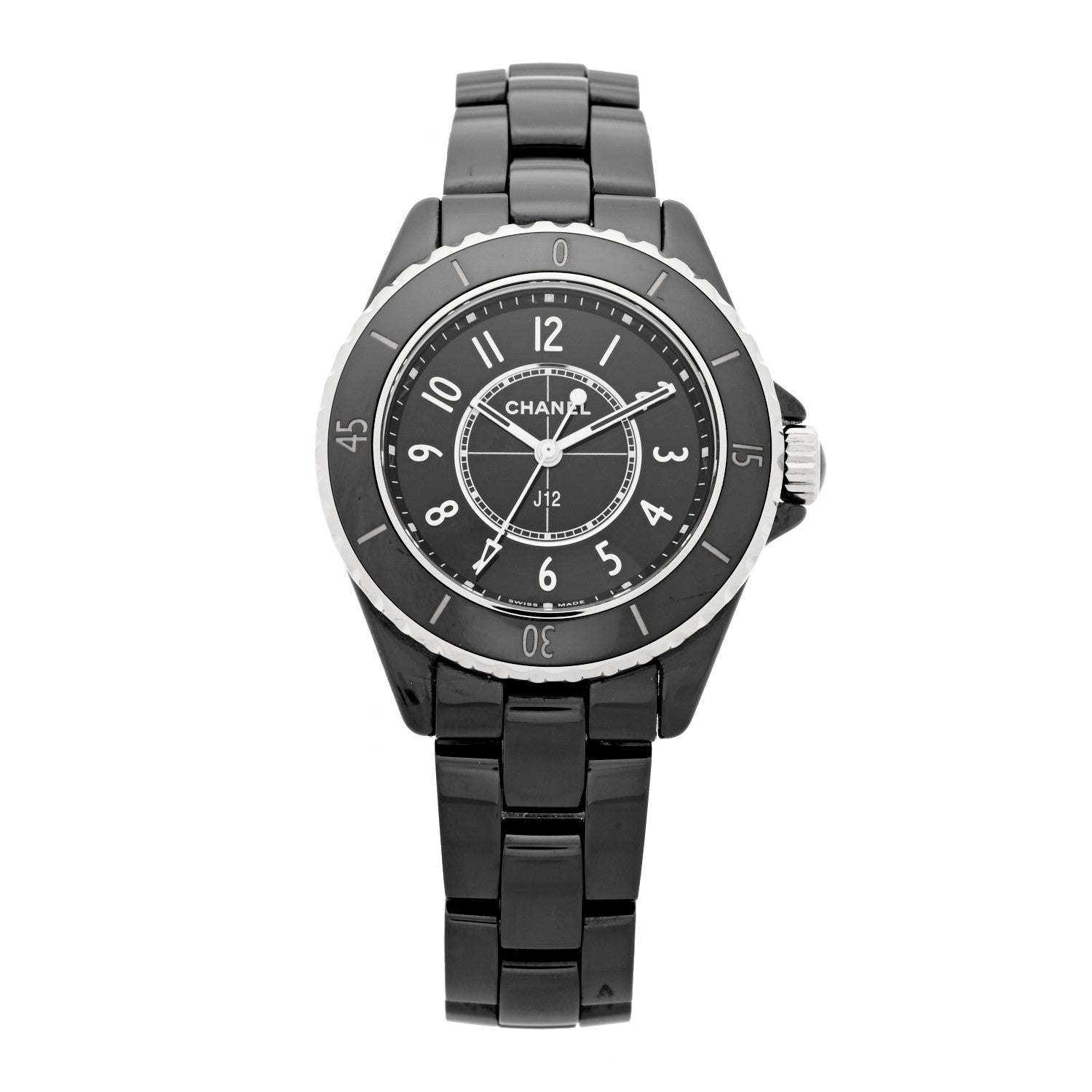 Chanel Stainless Steel Ceramic 33mm J12 Quartz Watch Black 1 of 5