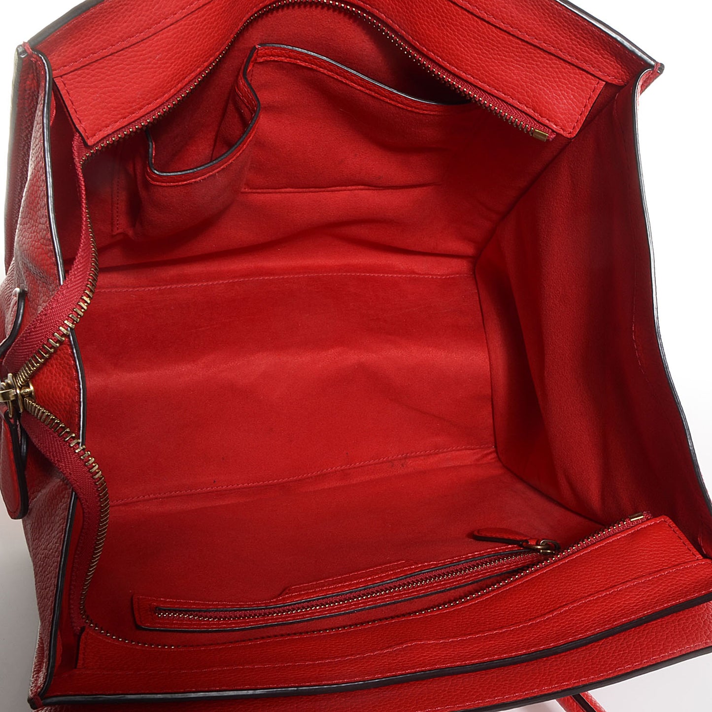 Drummed Calfskin Mini Luggage Coquelicot