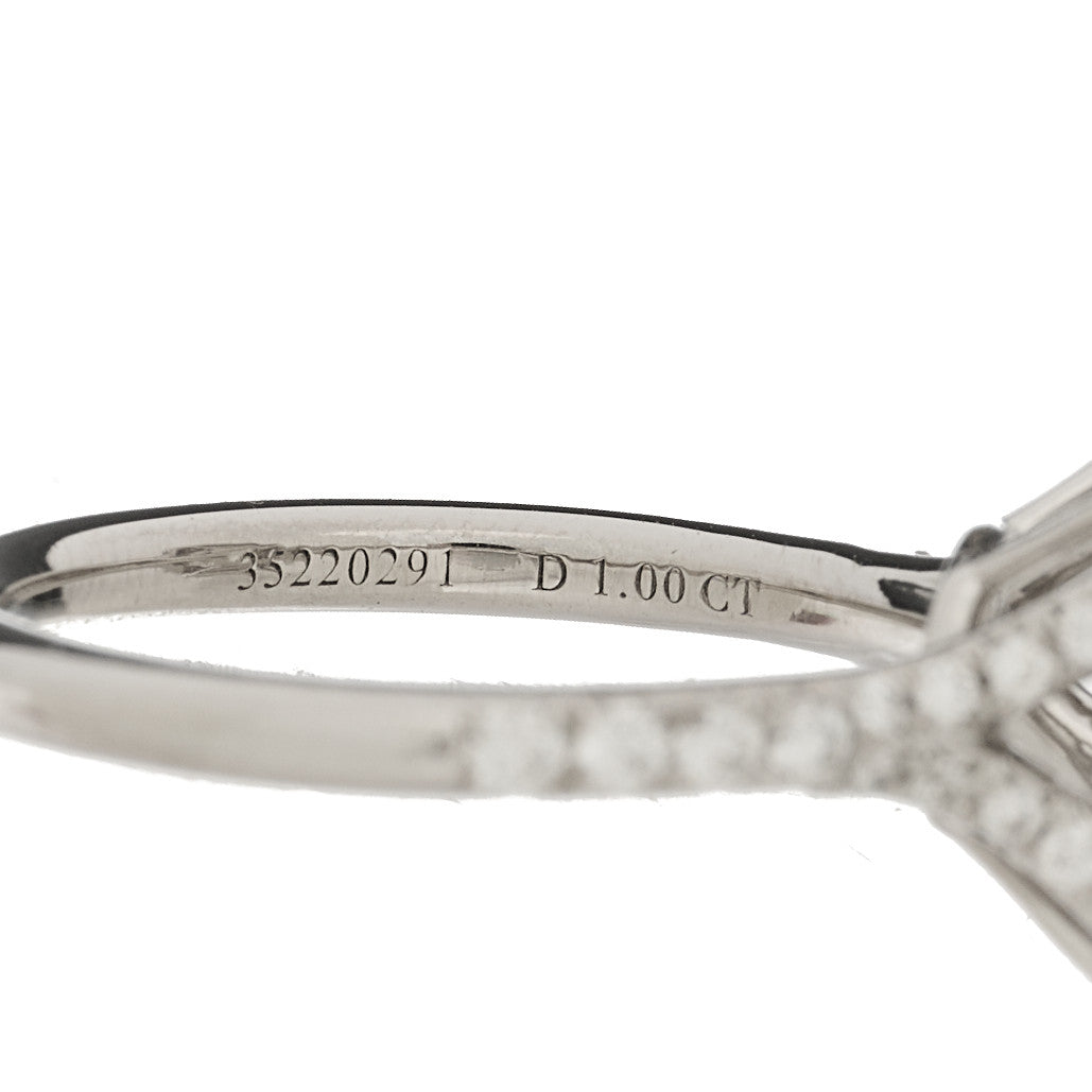 Tiffany Platinum Diamond 1.00ct Soleste Cushion Cut Double Halo Engagement Ring 48 4.5 6 of 7
