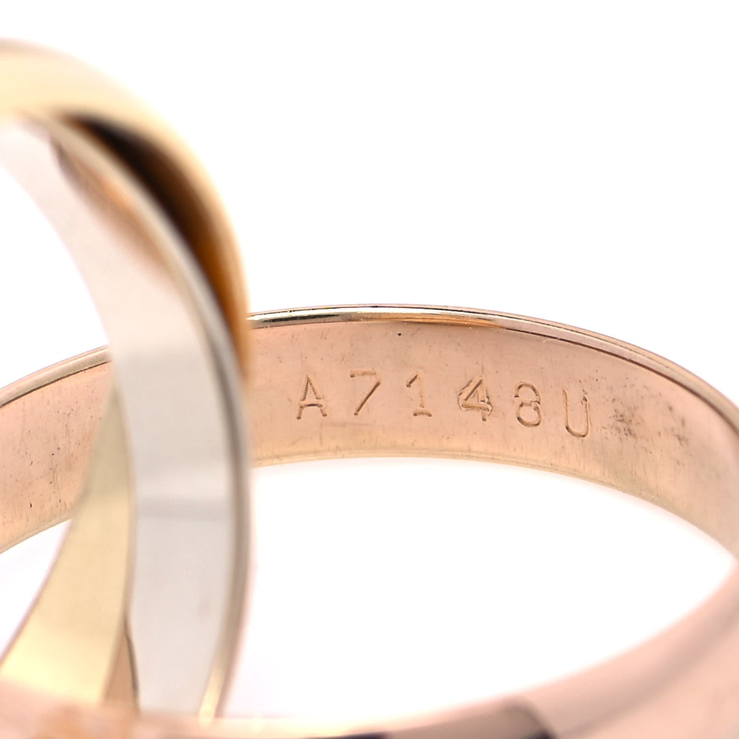 18K Pink Yellow White Gold Classic Les Must De Cartier Trinity Ring 49 4.75