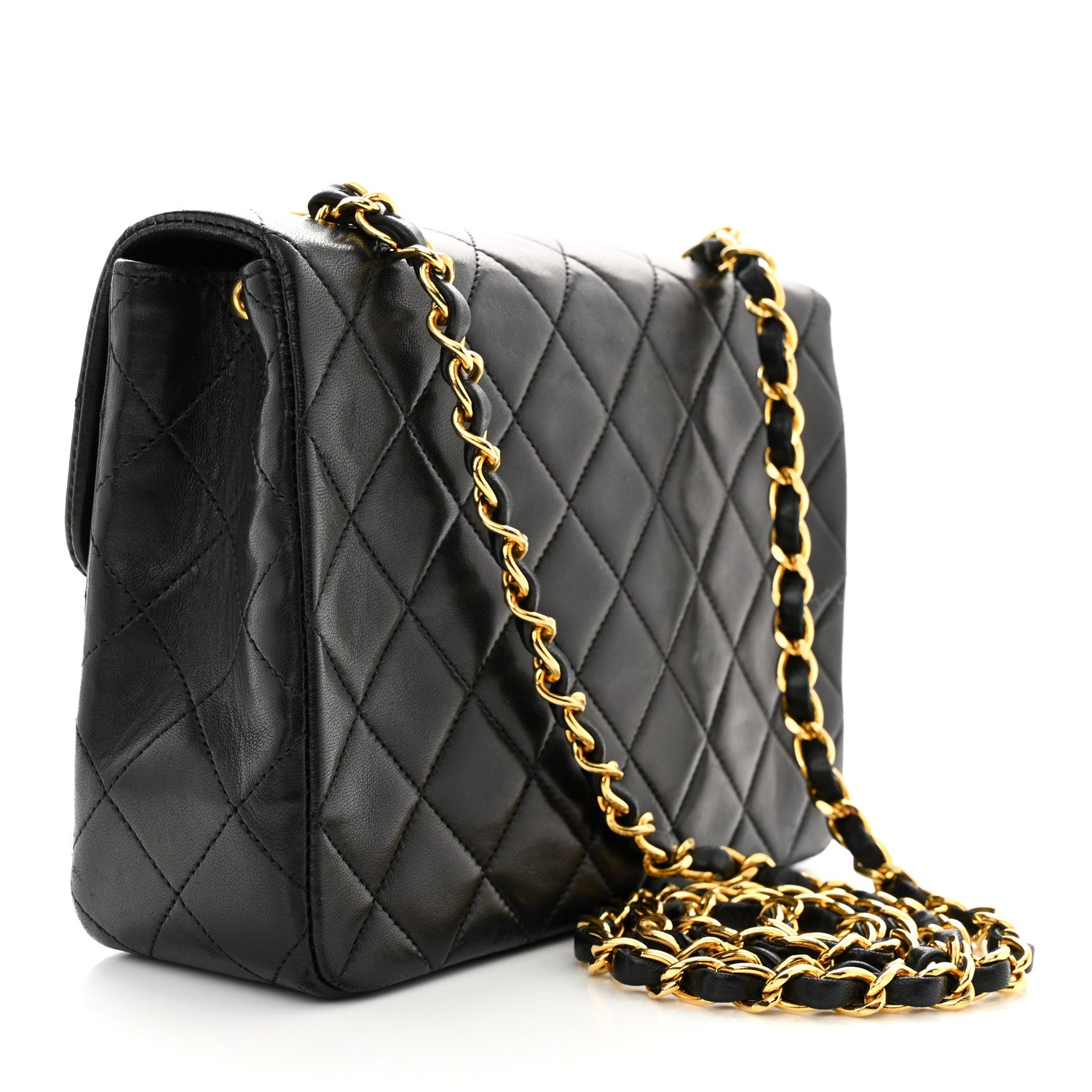 Chanel Lambskin Quilted Mini Square Flap Bag Black 3 of 10
