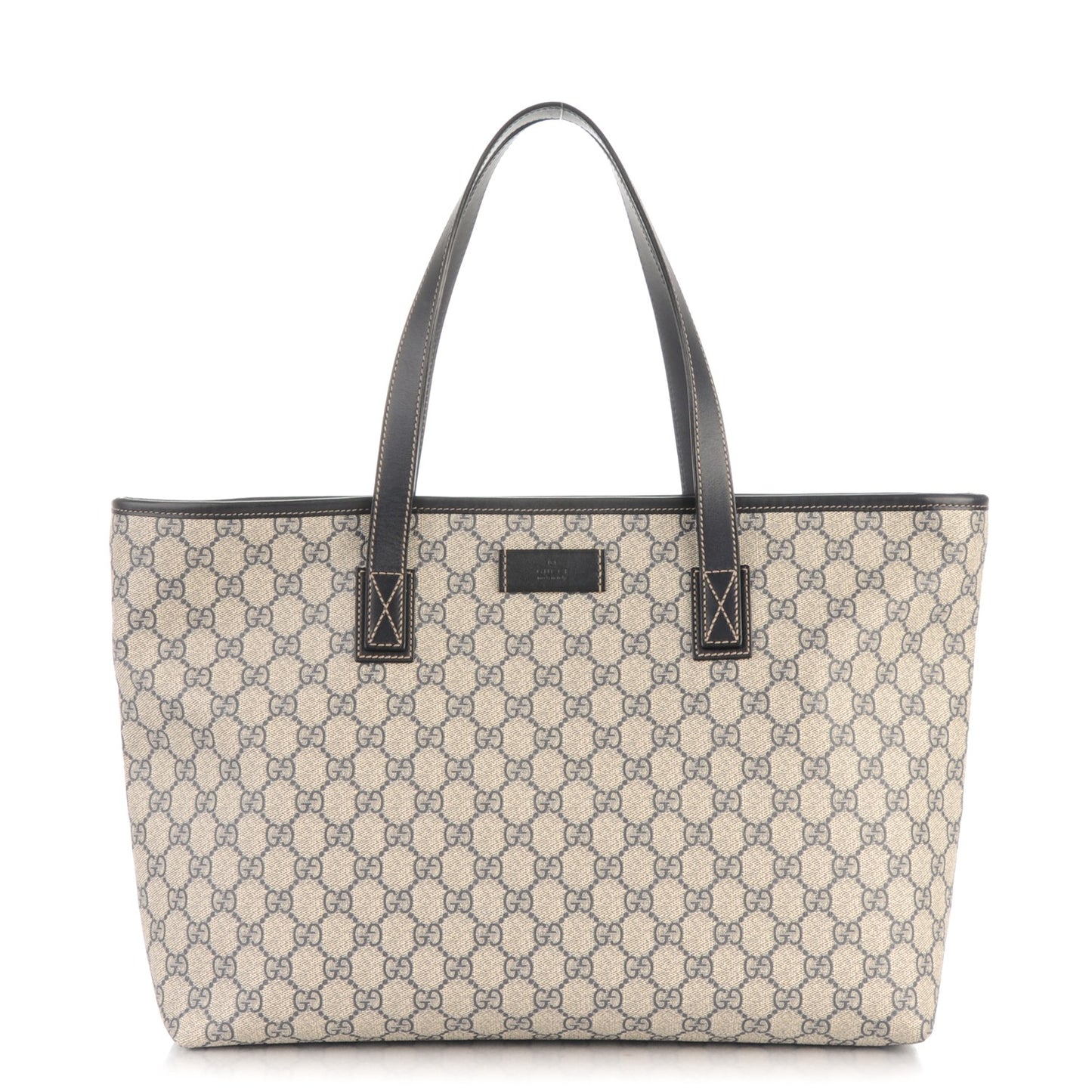 GG Supreme Monogram Medium Zippered Shopping Tote Navy