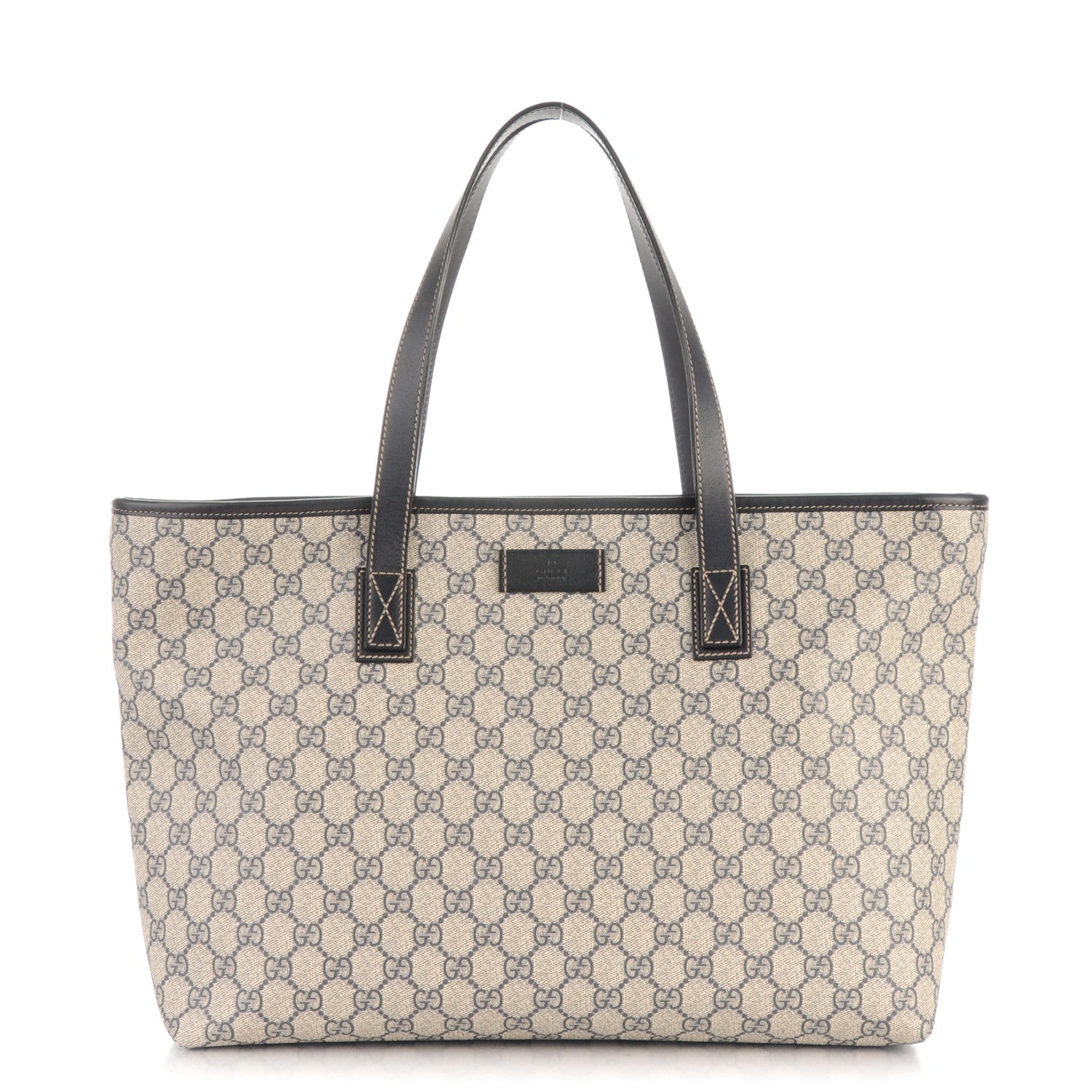Gucci GG Supreme Monogram Medium Zippered Shopping Tote Navy 1 of 8