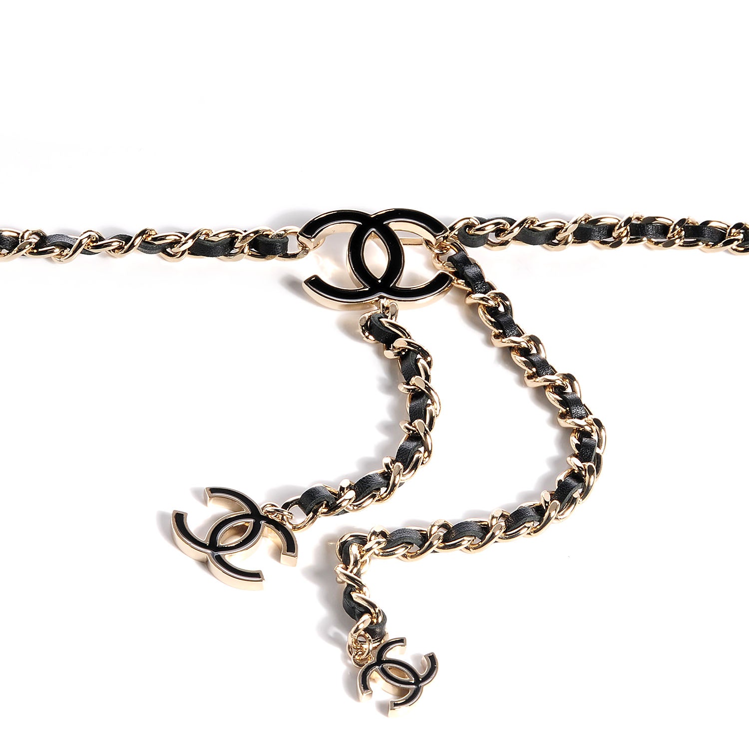 Chanel Leather Chain CC Belt Black Gold 3 of 6