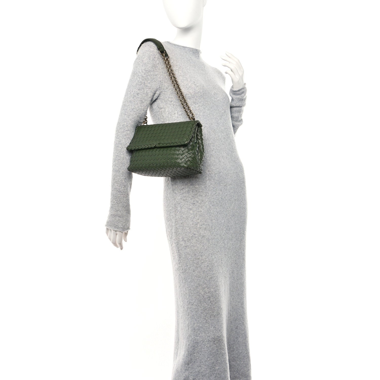 Bottega Veneta Nappa Intrecciato Medium Olimpia Bag Moss 1511584