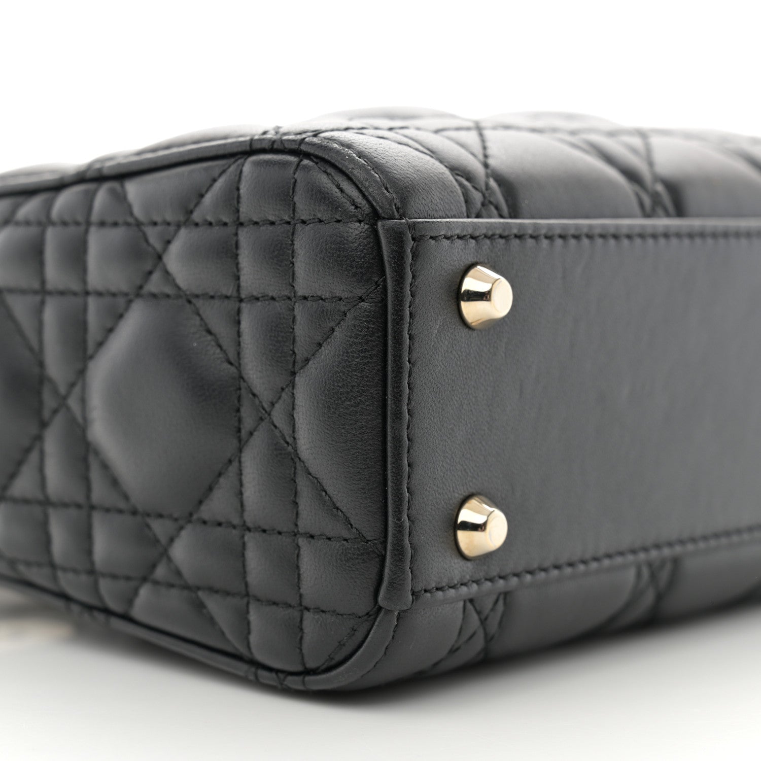 Christian Dior Lambskin Cannage Mini Lady Dior Black 9 of 12