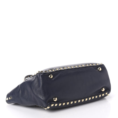 Valentino Garavani Vitello Small Rockstud Tote Marine 3 of 8