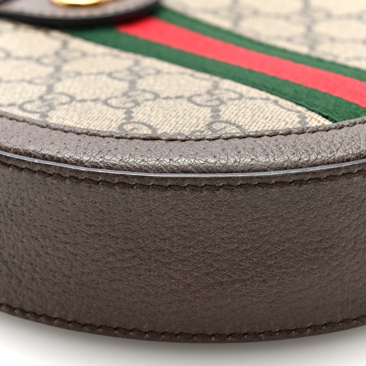 Gucci GG Supreme Monogram Web Mini Ophidia Round Shoulder Bag Brown 9 of 10