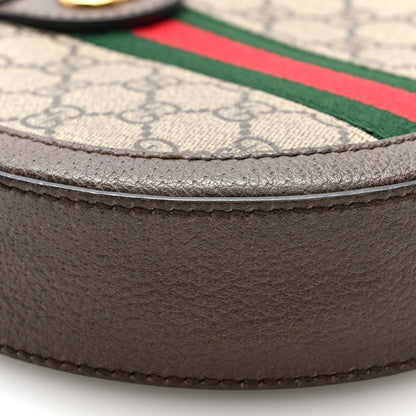 Gucci GG Supreme Monogram Web Mini Ophidia Round Shoulder Bag Brown 9 of 10