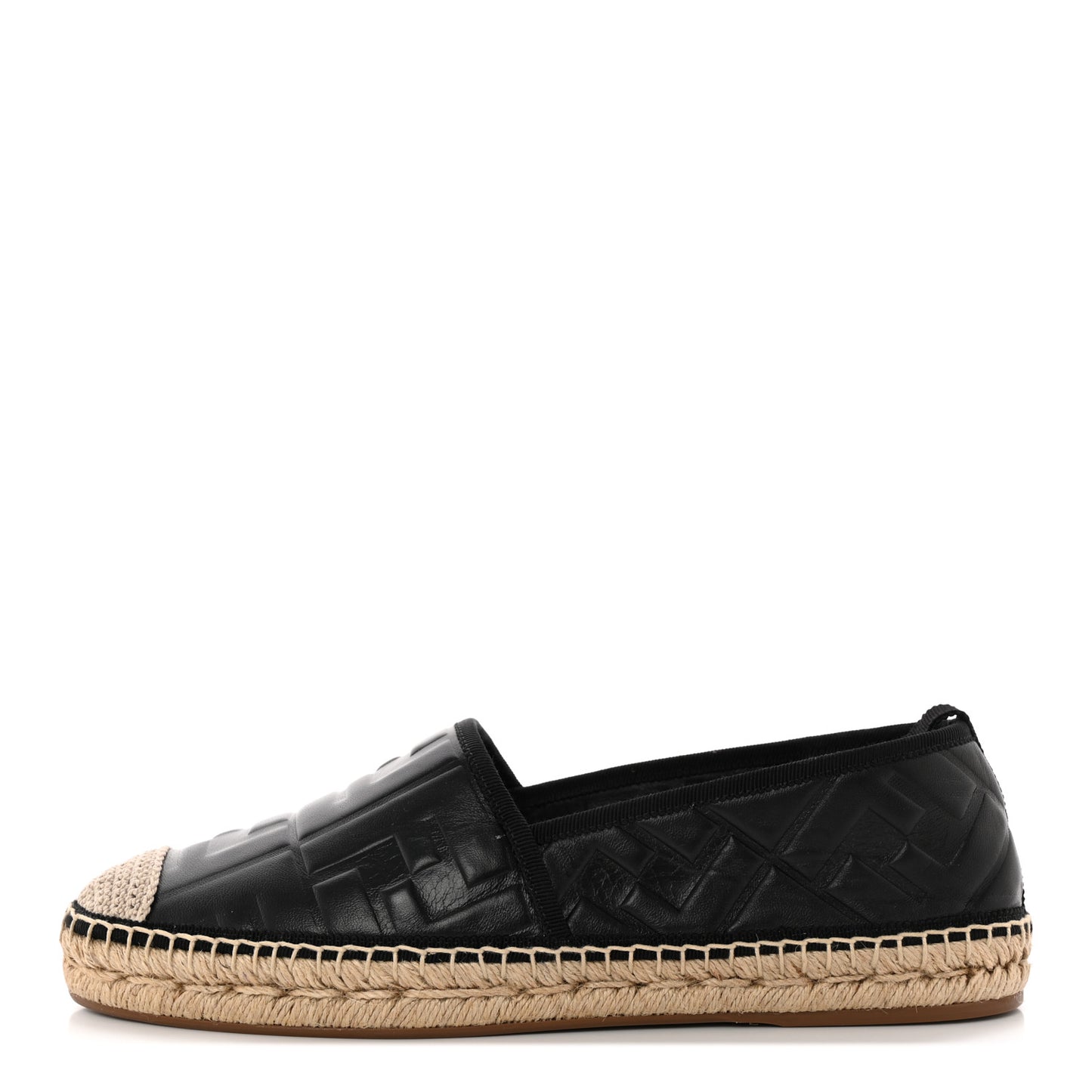 Nappa FF Embossed Espadrilles 41 Black