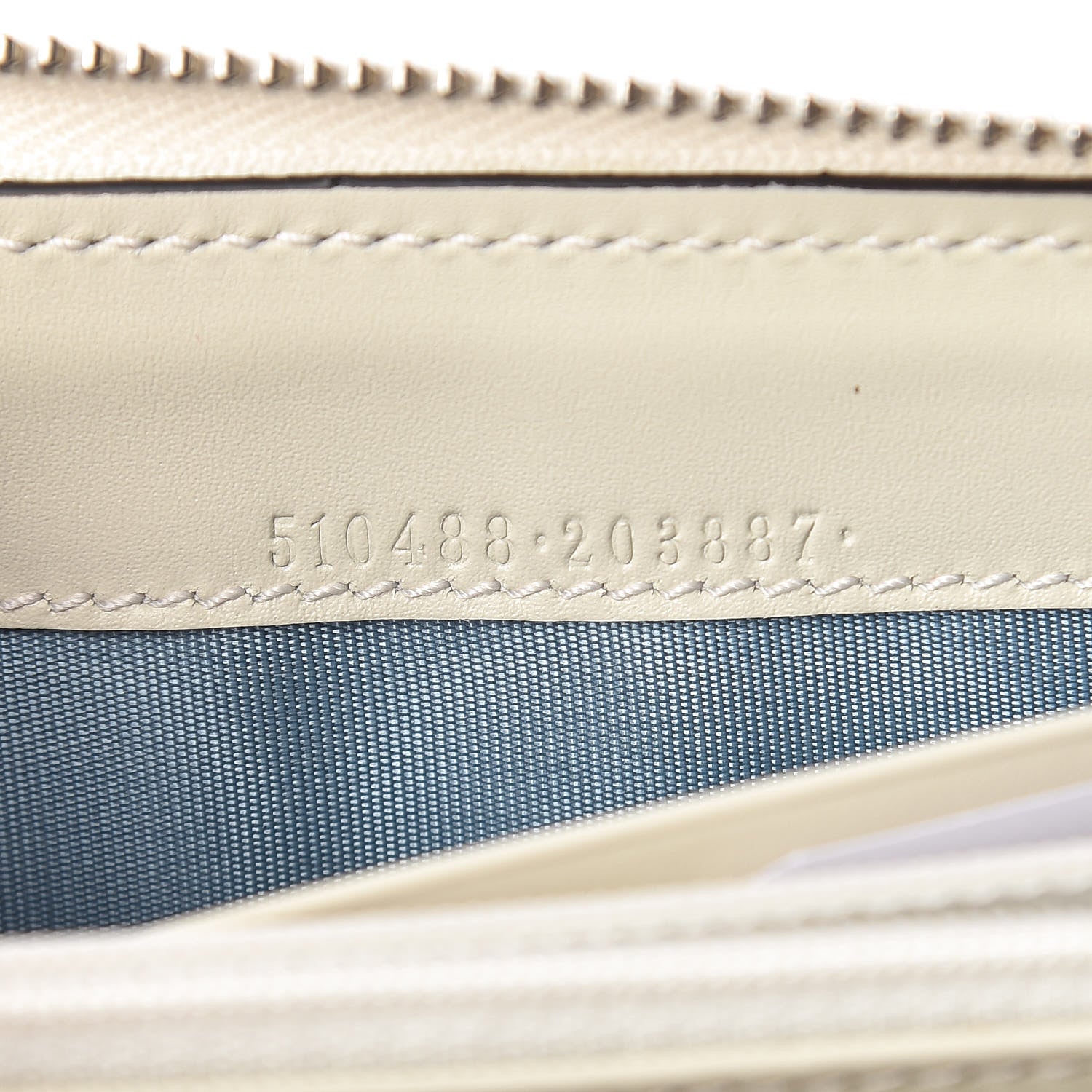 Gucci X SEGA Calfskin GUCCY Stars Zip Around Wallet Mystic White Gold 7 of 8
