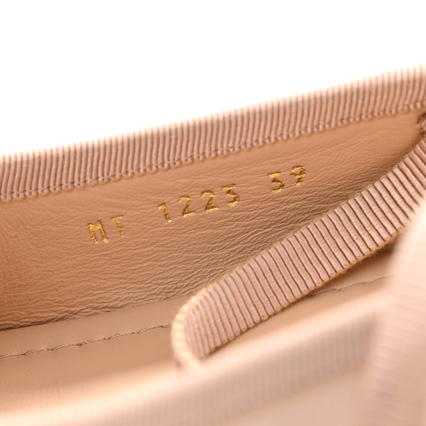 Satin Grosgrain D-Joy Ballet Flats 39 Beige Rose