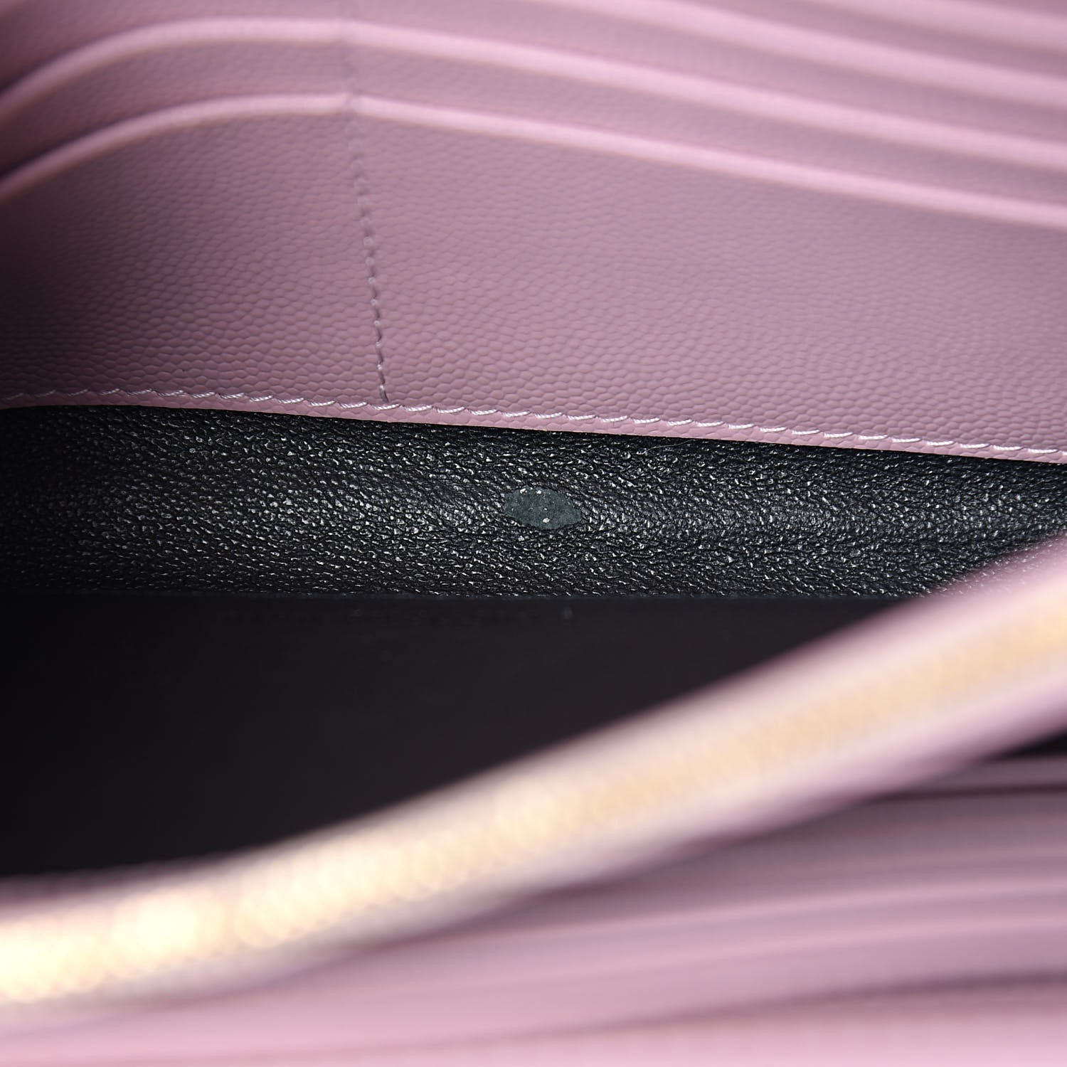Saint Laurent Grain De Poudre Matelasse Chevron Monogram Chain Wallet Pale Pink 7 of 11
