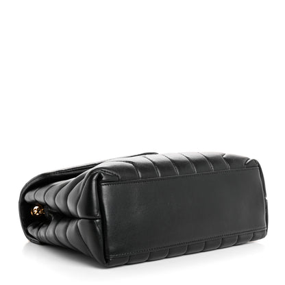 Saint Laurent Calfskin Y Quilted Monogram Small Loulou Chain Satchel Black 4 of 10