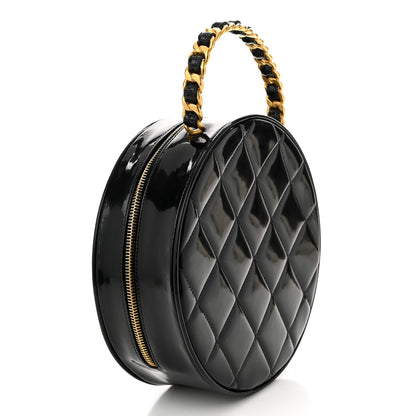 Chanel Patent CC Round Vanity Case Black 3 of 11