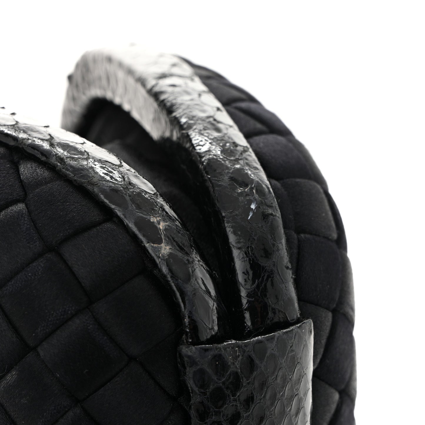 Satin Ayers Intreccio Impero Stretch Knot Clutch Black