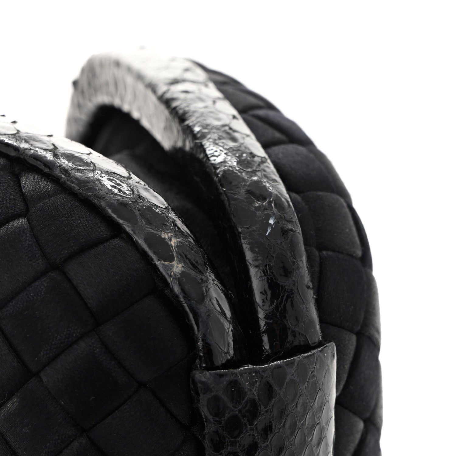 Bottega Veneta Satin Ayers Intreccio Impero Stretch Knot Clutch Black 10 of 10