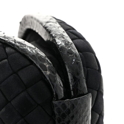 Bottega Veneta Satin Ayers Intreccio Impero Stretch Knot Clutch Black 10 of 10