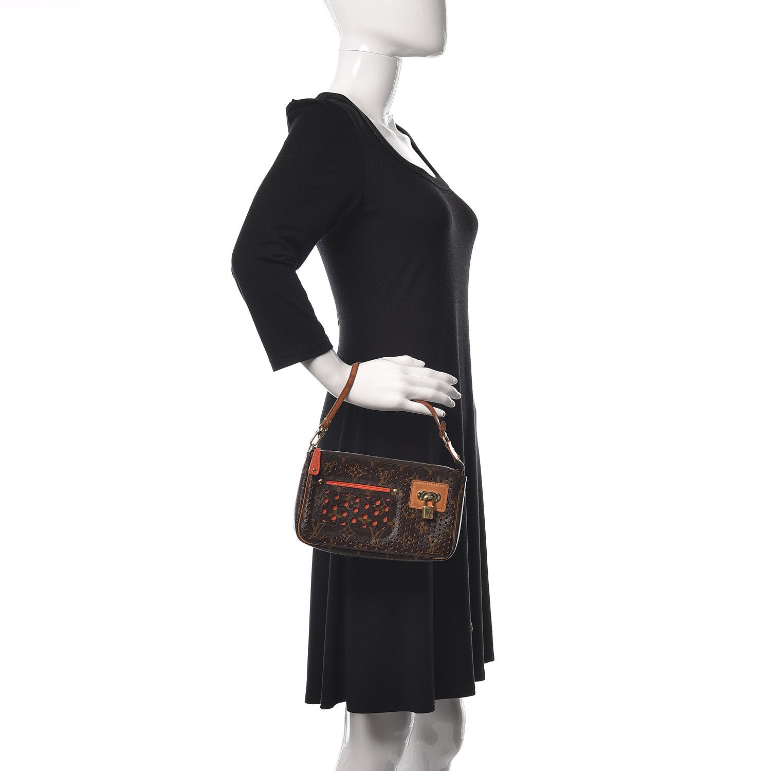 Louis Vuitton Monogram Perforated Pochette Accessories Bag Orange 2 of 19
