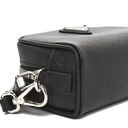 Prada Saffiano Travel Zip Pouch Black 8 of 9