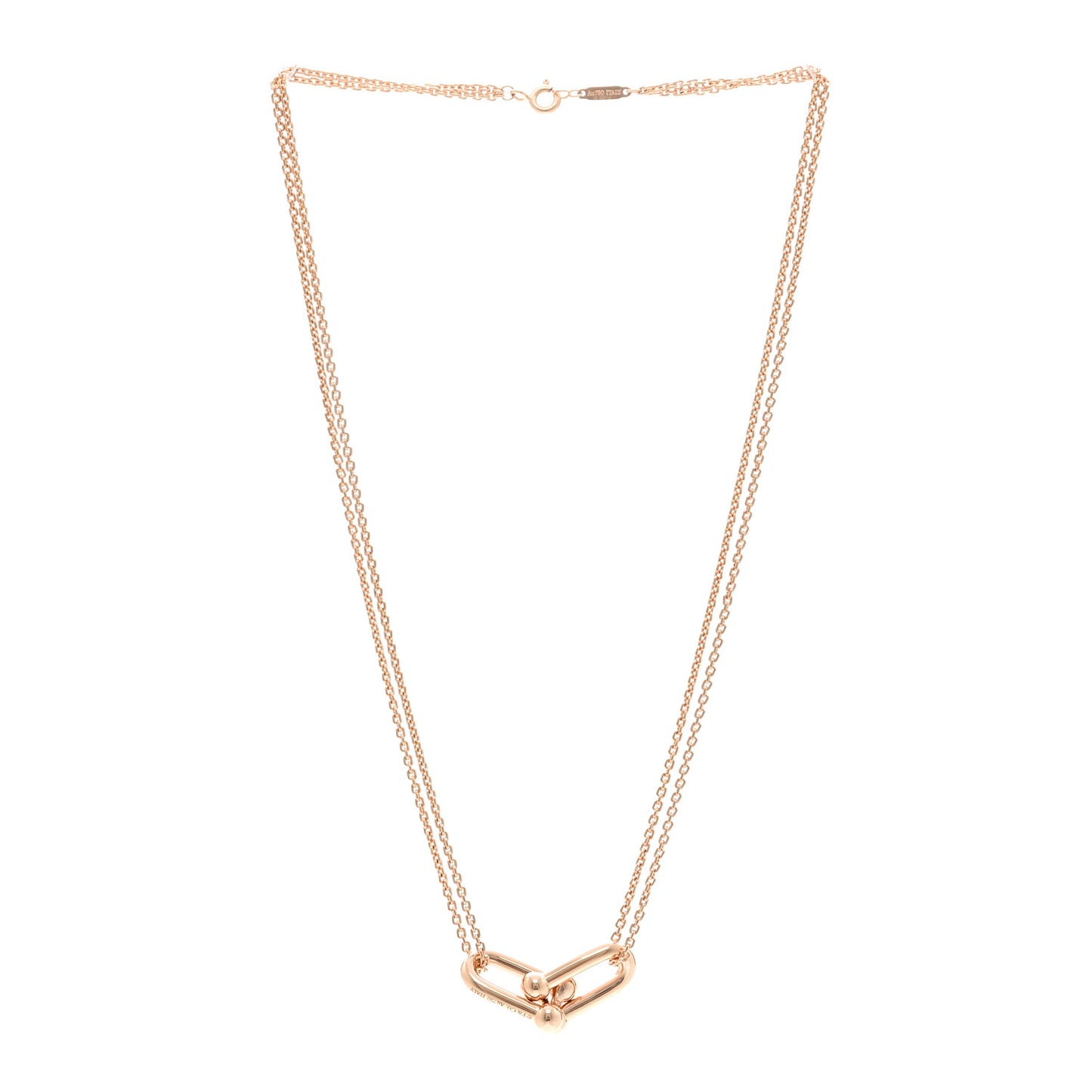 18K Rose Gold HardWear Double Link Pendant Necklace
