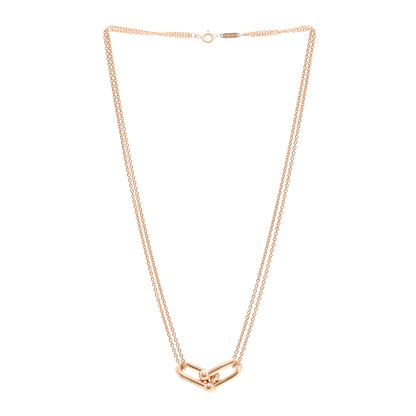 Tiffany 18K Rose Gold HardWear Double Link Pendant Necklace 3 of 6