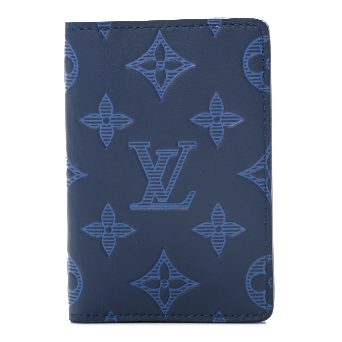 Calfskin Monogram Shadow Pocket Organizer Blue
