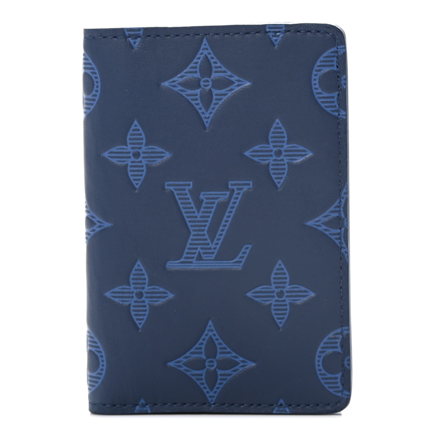 Louis Vuitton Calfskin Monogram Shadow Pocket Organizer Blue 1 of 8