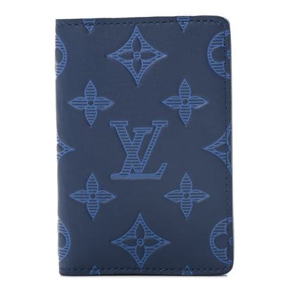 Louis Vuitton Calfskin Monogram Shadow Pocket Organizer Blue 1 of 8
