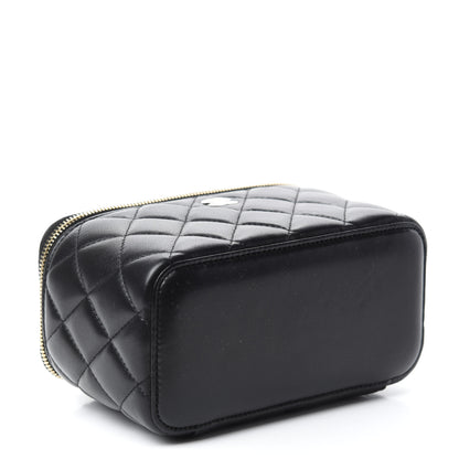 Chanel Lambskin Quilted Small Vanity Case With Chain Black 4 of 10