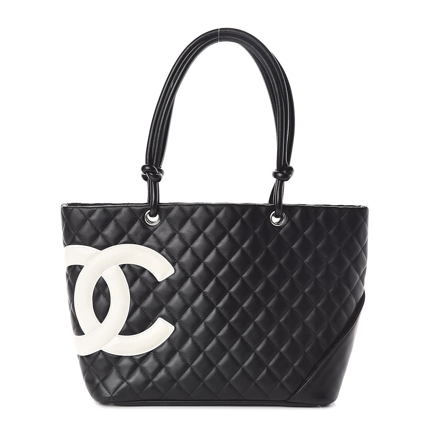 Chanel Calfskin Quilted Large Cambon Tote Black White 1 of 10