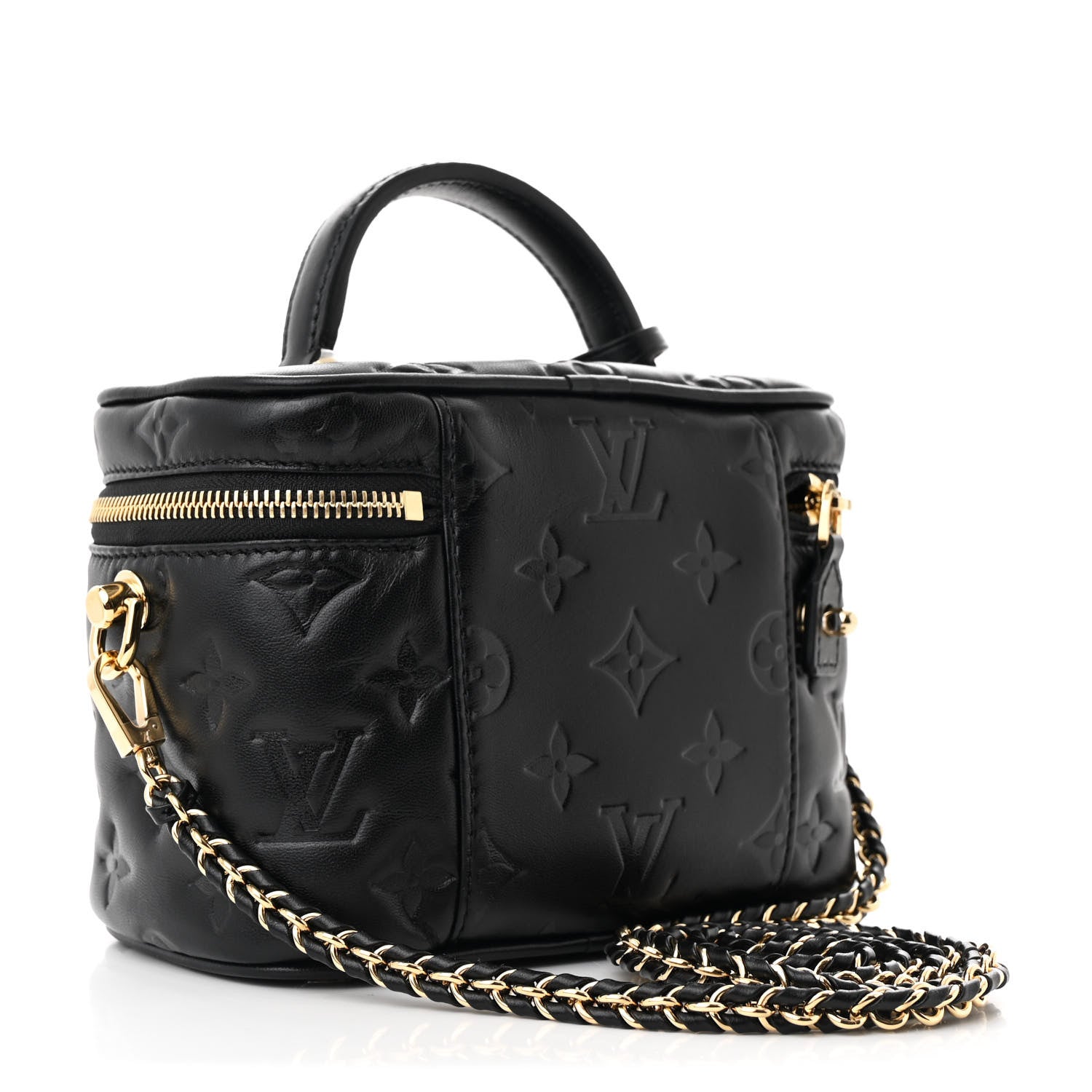 Louis Vuitton Lambskin Monogram Coussin Vanity PM Black 4 of 11