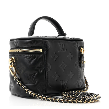 Louis Vuitton Lambskin Monogram Coussin Vanity PM Black 4 of 11